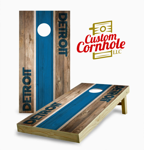 Detroit Lions Stained Stripe Cornhole Set with Bags