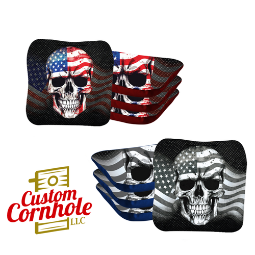 Flag Skull Professional Cornhole Bags - Set of 8
