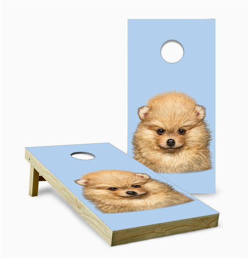 Pomeranian Puppy Cornhole Set with Bags