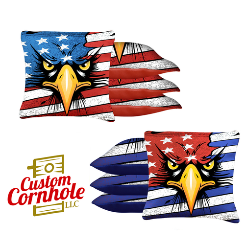 Eagle in Flag Tournament Cornhole Bags - Set of 8