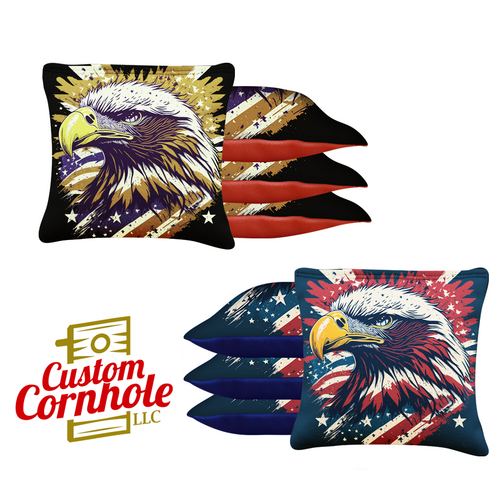 Red Gold Eagle Tournament Cornhole Bags - Set of 8