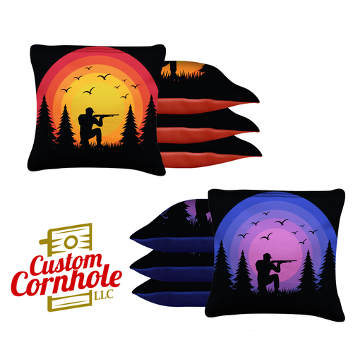 Red Purple Hunter Tournament Cornhole Bags - Set of 8