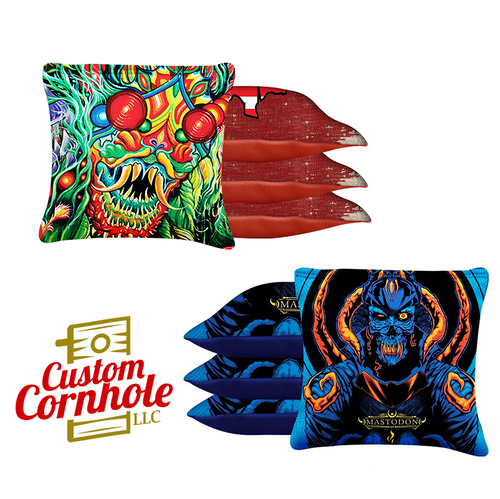 Colorful Skull Tournament Cornhole Bags - Set of 8
