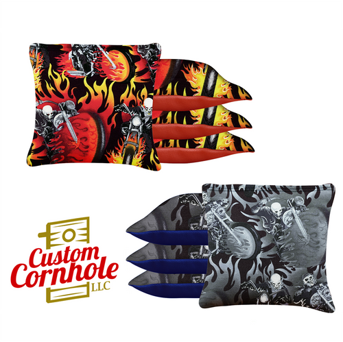 Skull Rider Tournament Cornhole Bags - Set of 8