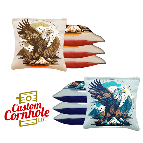 Blue Gold Eagle Tournament Cornhole Bags - Set of 8