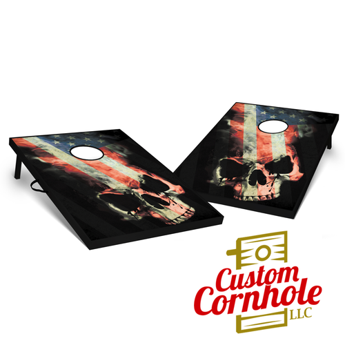 Tailgate American Skull Cornhole Set with Bags