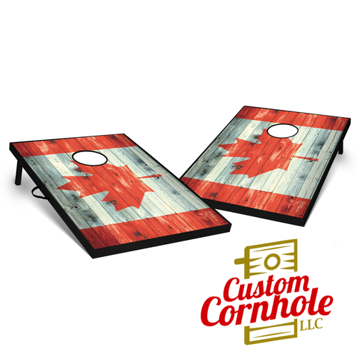 Tailgate Canadian Flag Distressed Cornhole Set with Bags