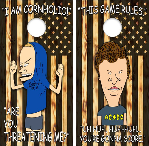 Beavis and Butthead Version 3 Cornhole Wraps - Set of 2