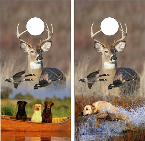 Hunting Deer Dogs Geese Cornhole Wraps - Set of 2