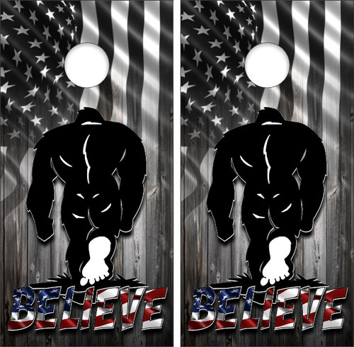 Sasquatch Cornhole Wraps, Bigfoot Cornhole Wraps