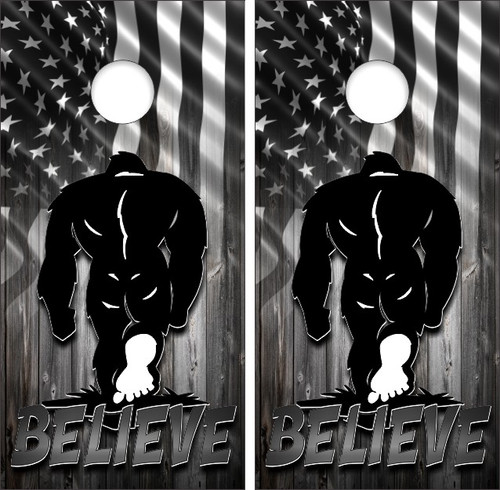 Sasquatch Cornhole Wraps, Bigfoot Cornhole Wraps