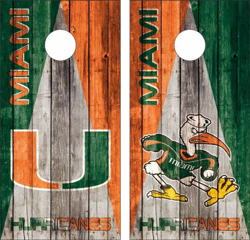 Miami Hurricanes Version 3 Cornhole Set with Bags