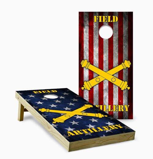 U.S. Army Field Artillery Branch Flag Version 2 Cornhole Set with