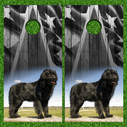 Newfoundland Dog Version 2 Cornhole Wraps - Set of 2