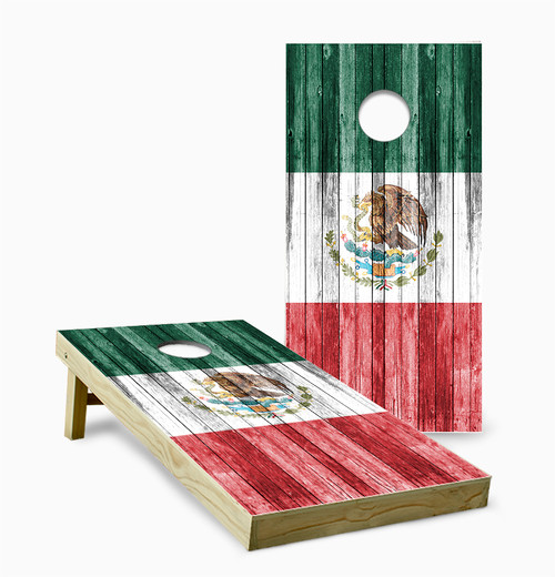 Mexican Flag Version 3 Cornhole Set with Bags