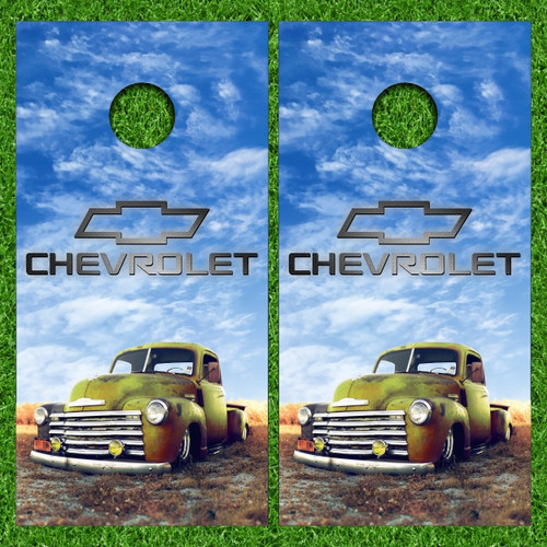 Vintage Chevy Truck Cornhole Wraps - Set of 2