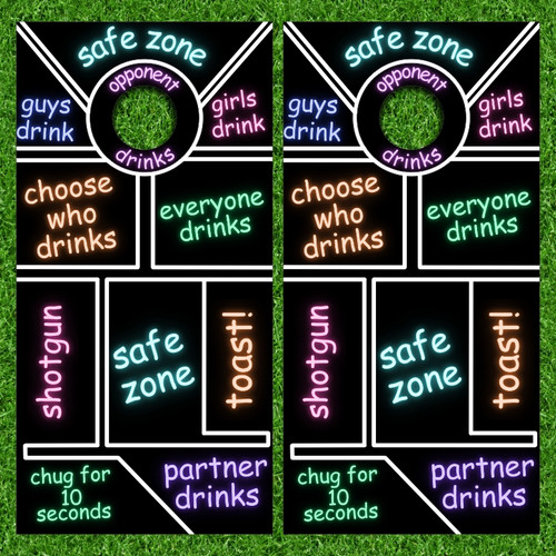 Drinking Game Version 5 Cornhole Wraps - Set of 2