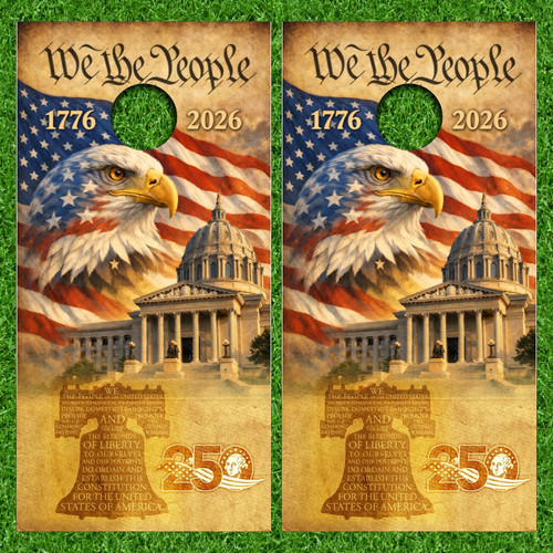 Jeff Hoelscher's Custom Cornhole Wraps - Set of 2 (Design #2)