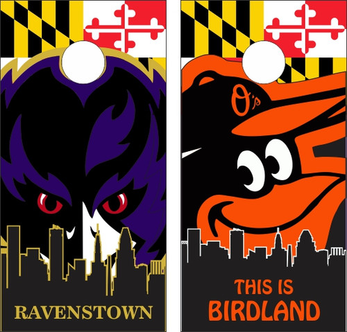 Baltimore Sports Version 4 Cornhole Wraps - Set of 2