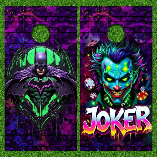 Batman and Joker Version 2 Cornhole Wraps - Set of 2