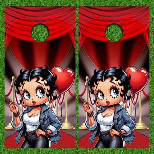 Betty Boop Version 5 Cornhole Wraps - Set of 2