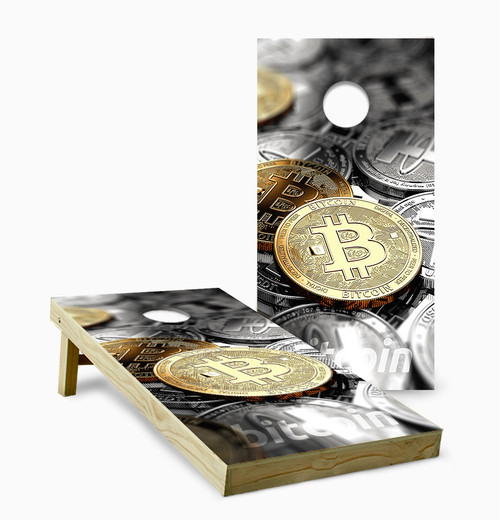 Bitcoin Cornhole Set with Bags