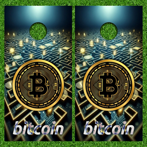 Bitcoin Version 4 Cornhole Wraps - Set of 2