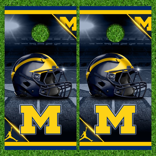 Michigan Wolverine Version 20 Cornhole Wraps - Set of 2