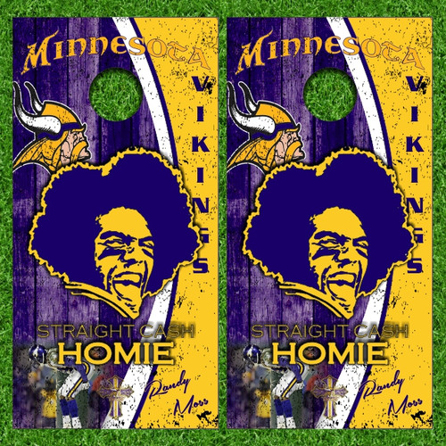 Minnesota Vikings Straight Cash Homie Cornhole Wraps - Set of 2
