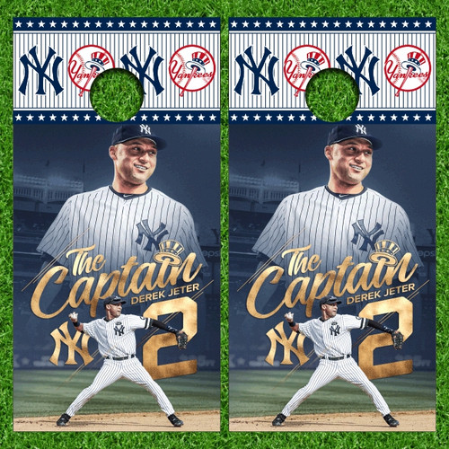 New York Yankees Derek Jeter Version 2 Cornhole Wraps - Set of 2