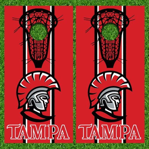 Tampa Spartans Lacrosse Cornhole Wraps - Set of 2