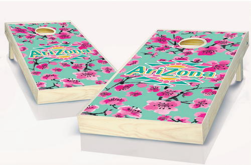AriZona Cherry Blossom Cornhole Board Set with Bags