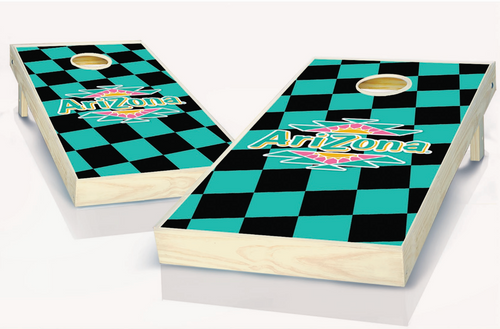 AriZona Checkerboard Cornhole Board Set with Bags