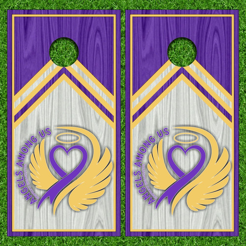 Angels Among Us Cornhole Wraps - Set of 2