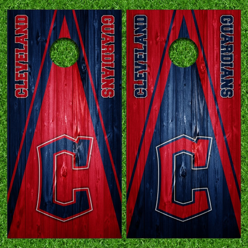 Cleveland Guardians Cornhole Wraps - Set of 2
