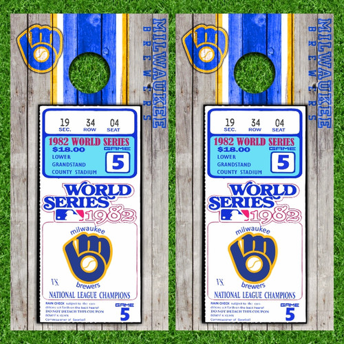 Milwaukee Brewers Version 8 Cornhole Wraps - Set of 2