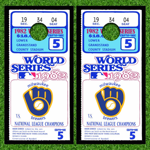 Milwaukee Brewers Version 9 Cornhole Wraps - Set of 2