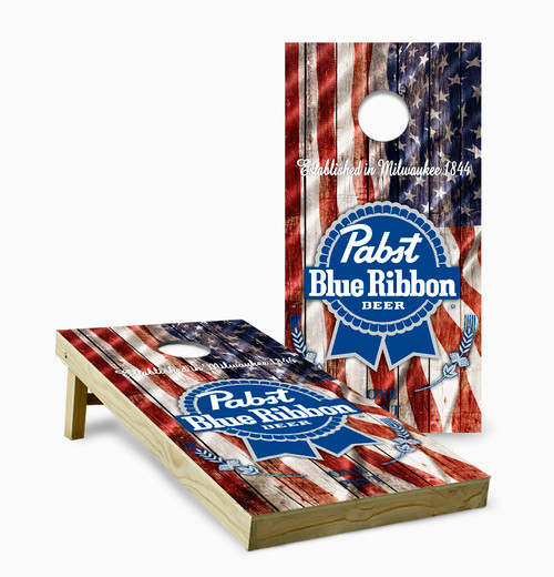 Pabst Blue Ribbon Version 6 Cornhole Set with Bags
