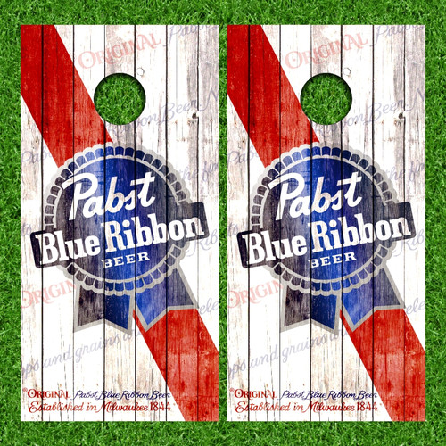 Pabst Blue Ribbon Version 7 Cornhole Wraps - Set of 2