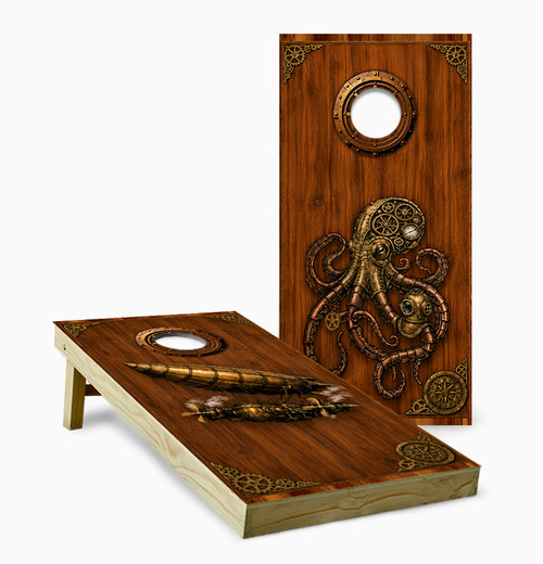 Steampunk Nautical Cornhole Set with Bags