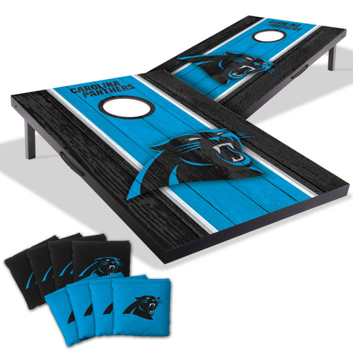 Carolina Panthers MDF Tailgate Cornhole Set with Team Bags
