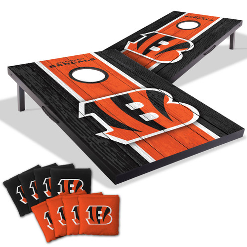 Cincinnati Bengals MDF Tailgate Cornhole Set with Team Bags