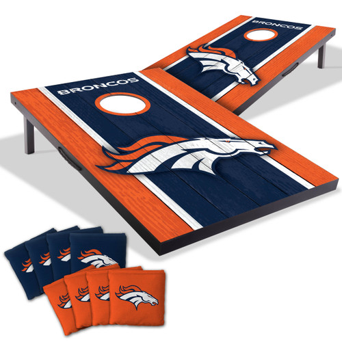 Denver Broncos MDF Tailgate Cornhole Set with Team Bags