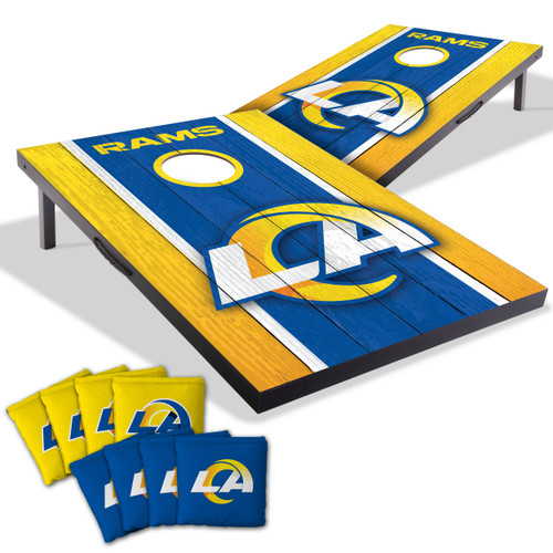 Los Angeles Rams MDF Tailgate Cornhole Set with Team Bags