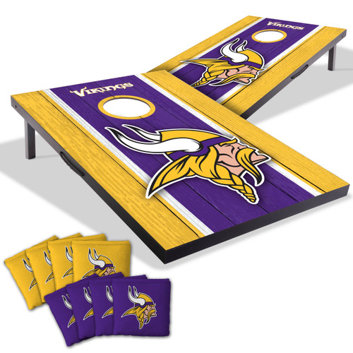 Minnesota Vikings MDF Tailgate Cornhole Set with Team Bags
