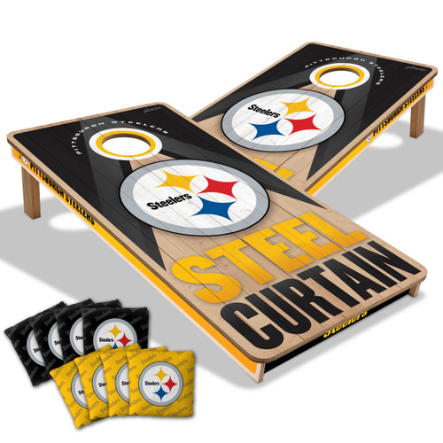 Pittsburgh Steelers Slogan Series Cornhole Set with Team Bags
