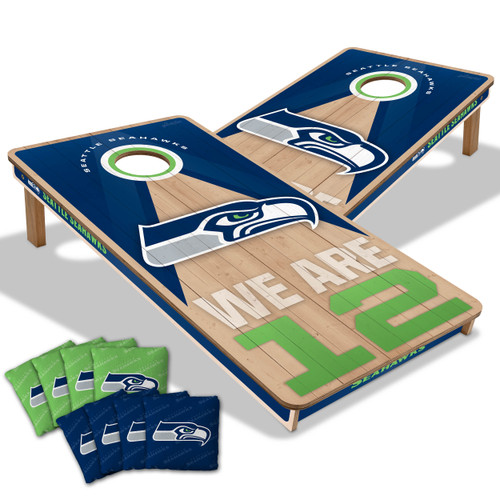 Seattle Seahawks Slogan Series Cornhole Set with Team Bags