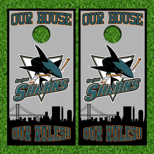 San Jose Sharks Version 2 Cornhole Wraps - Set of 2