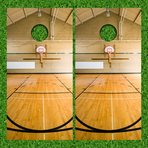 Basketball Court Cornhole Wraps - Set of 2