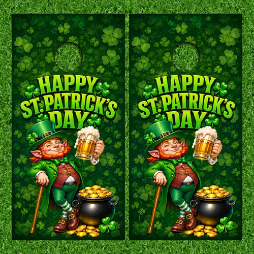 St Patricks Day Cornhole Wraps - Set of 2